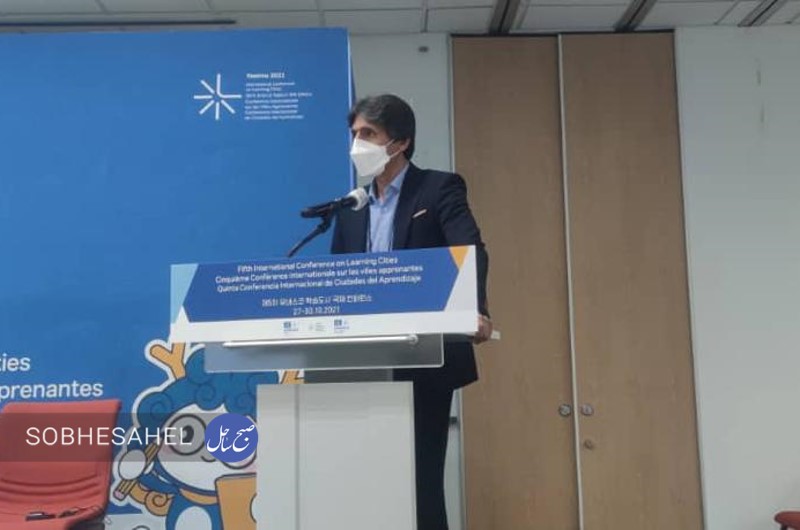 حضور و سخنرانی شهردار بندرخمیر در کنفرانس بین المللی شهرهای یادگیرنده یونسکو در کره جنوبی
