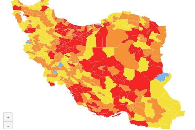 تعداد شهرهای قرمز کرونایی در کشور کاهش یافت