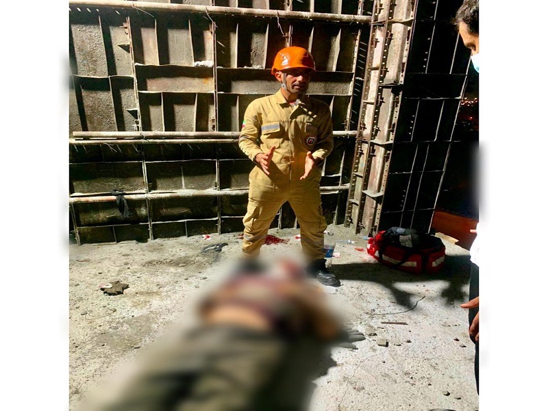 سقوط یک کارگر در یک پروژه ساختمانی در بندرعباس