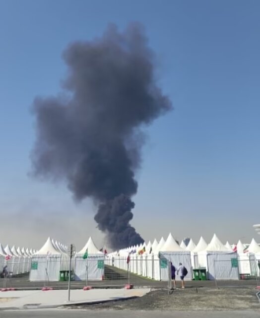 وقوع آتش‌سوزی در نزدیکی کمپ استقرار هواداران جام جهانی